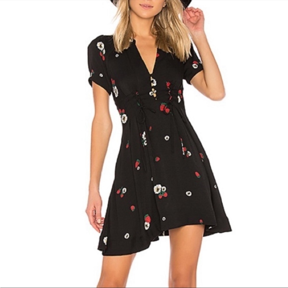 Free People Strawberry Print Dream Girl Dress Size 2
